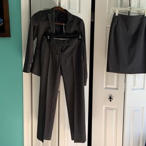 Ann Taylor charcoal suit jacket, pants, and skirt. 00P